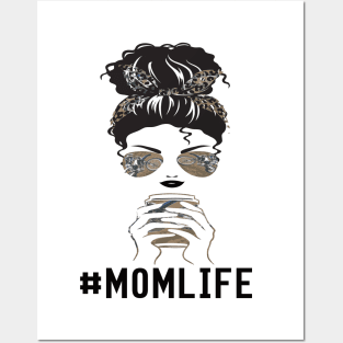 MOM life messy bun dirt bike mom gift Posters and Art